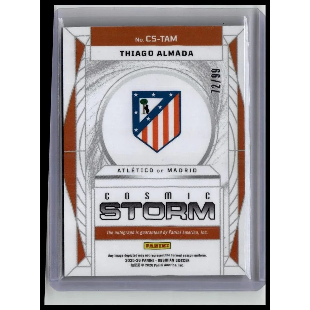 Thiago Almada 2025-26 Panini Obsidian Cosmic Storm Auto /99